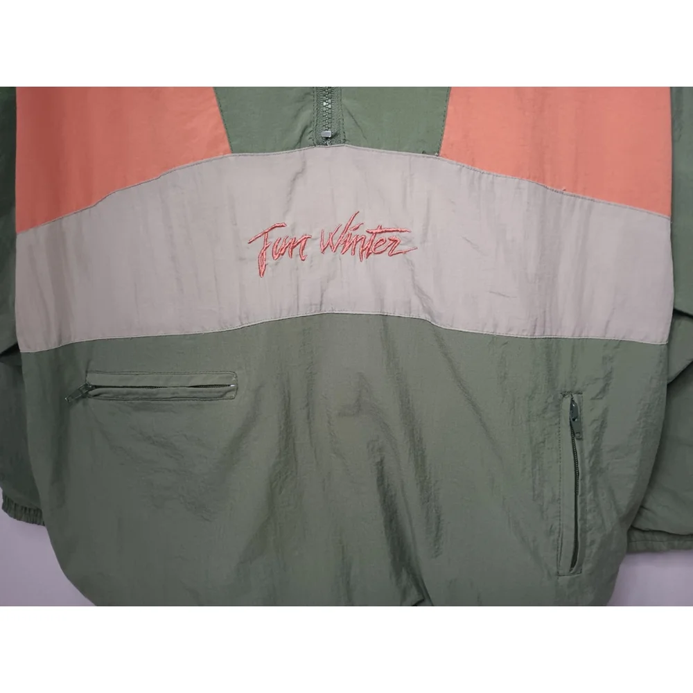 Vintage 90s Men's Small Ski Anorak Windbreaker Jacket Colorblock BIB Relax Fit